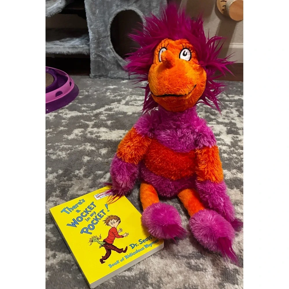Dr Seuss Wocket in My Pocket Plush and Board Book Set Orange Pink Purple Plush